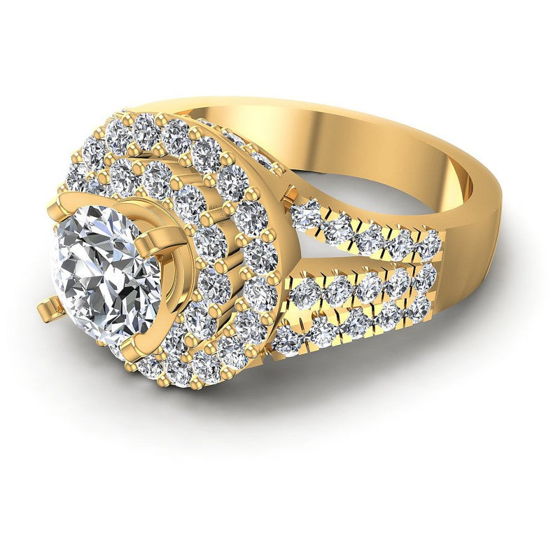 Round Cut Diamonds Halo Ring in 14KT Rose Gold
