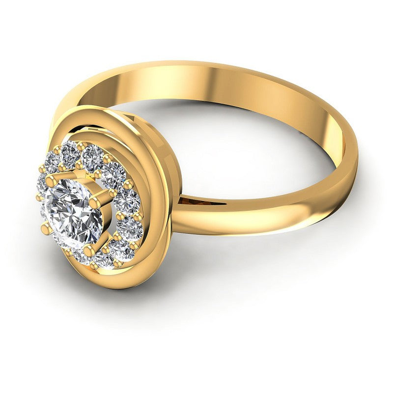 Round Cut Diamonds Halo Ring in 14KT Rose Gold