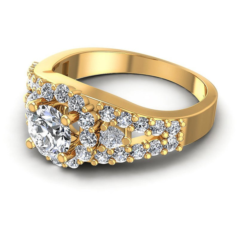 Round Diamonds 1.35CT Halo Ring in 14KT Rose Gold