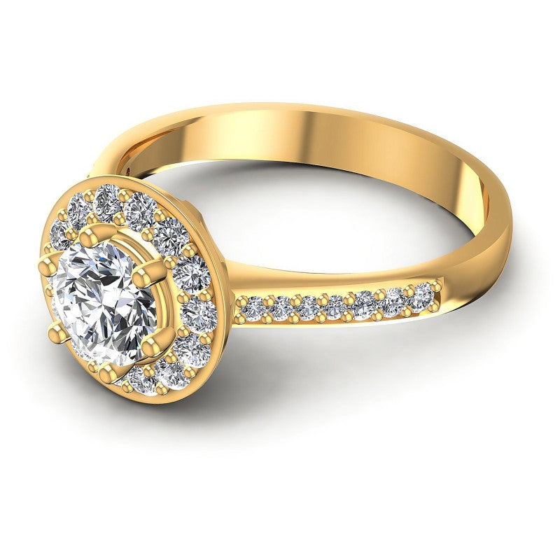 Round Diamonds 0.75CT Halo Ring in 14KT Rose Gold