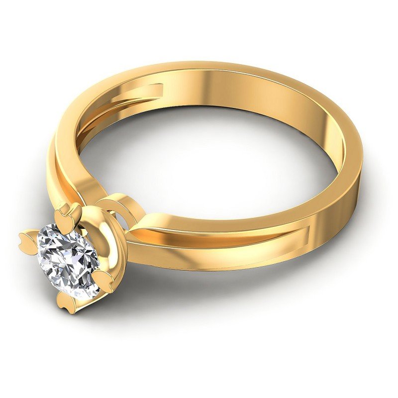Round Cut Diamonds Solitaire Ring in 14KT Rose Gold
