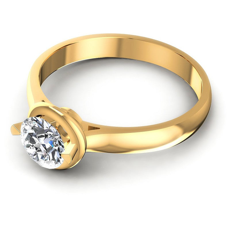 Round Cut Diamonds Solitaire Ring in 14KT Rose Gold