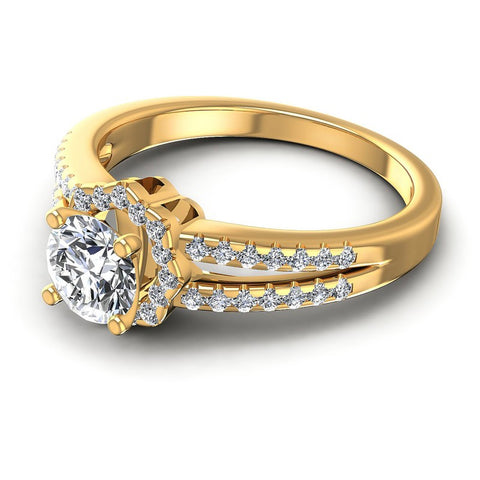 Round Diamonds 0.70CT Halo Ring in 14KT Rose Gold