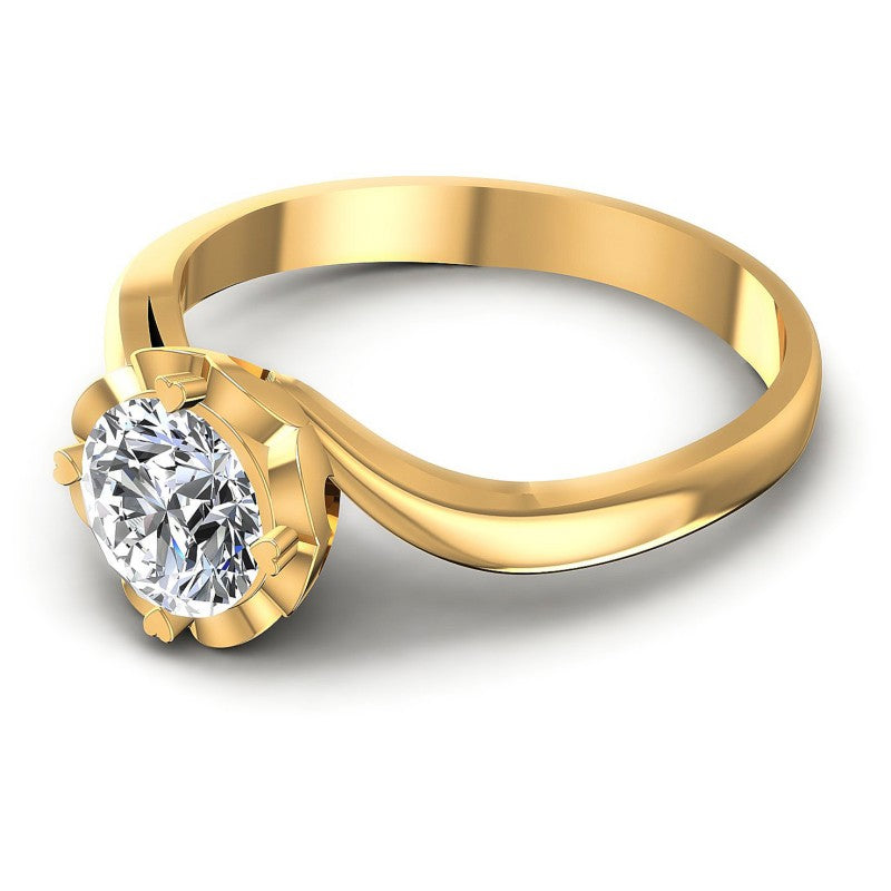 Round Diamonds 0.35CT Solitaire Ring in 14KT Rose Gold