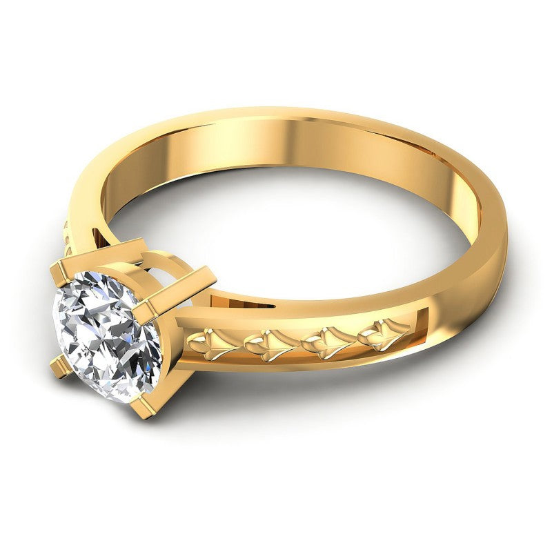 Round Cut Diamonds Solitaire Ring in 14KT Rose Gold
