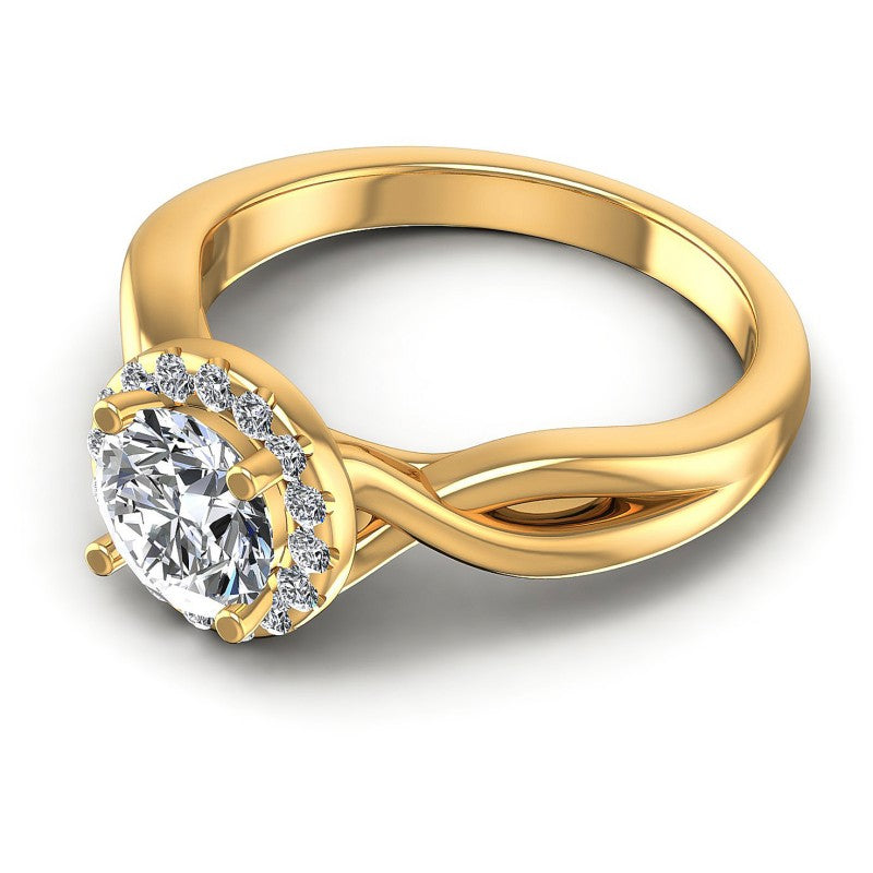 Round Diamonds 0.55CT Halo Ring in 14KT Rose Gold