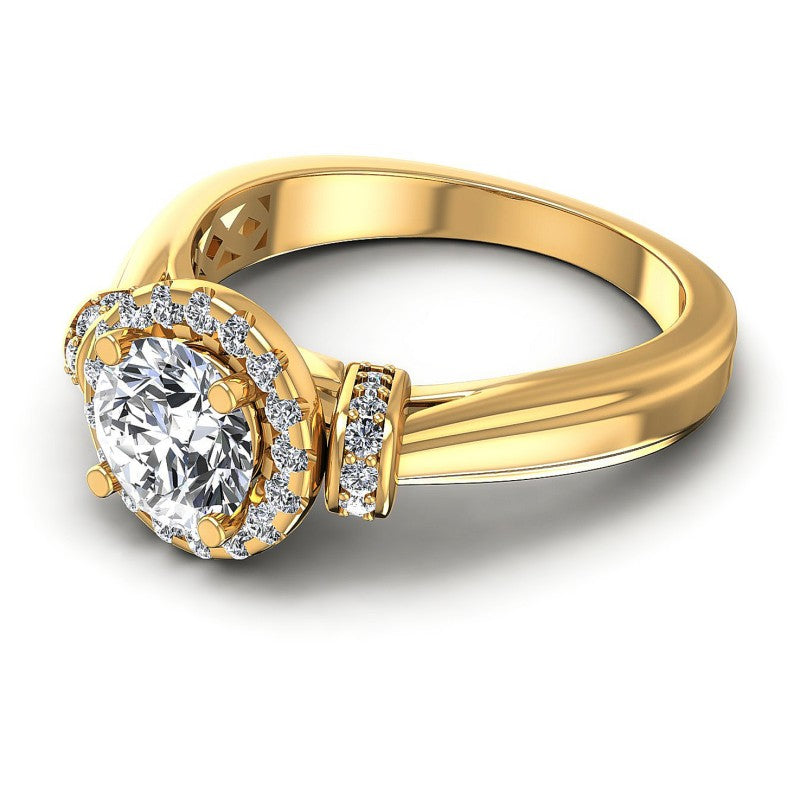 Round Diamonds 0.70CT Halo Ring in 14KT Rose Gold