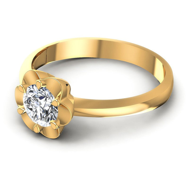 Round Diamonds 0.35CT Solitaire Ring in 14KT Rose Gold