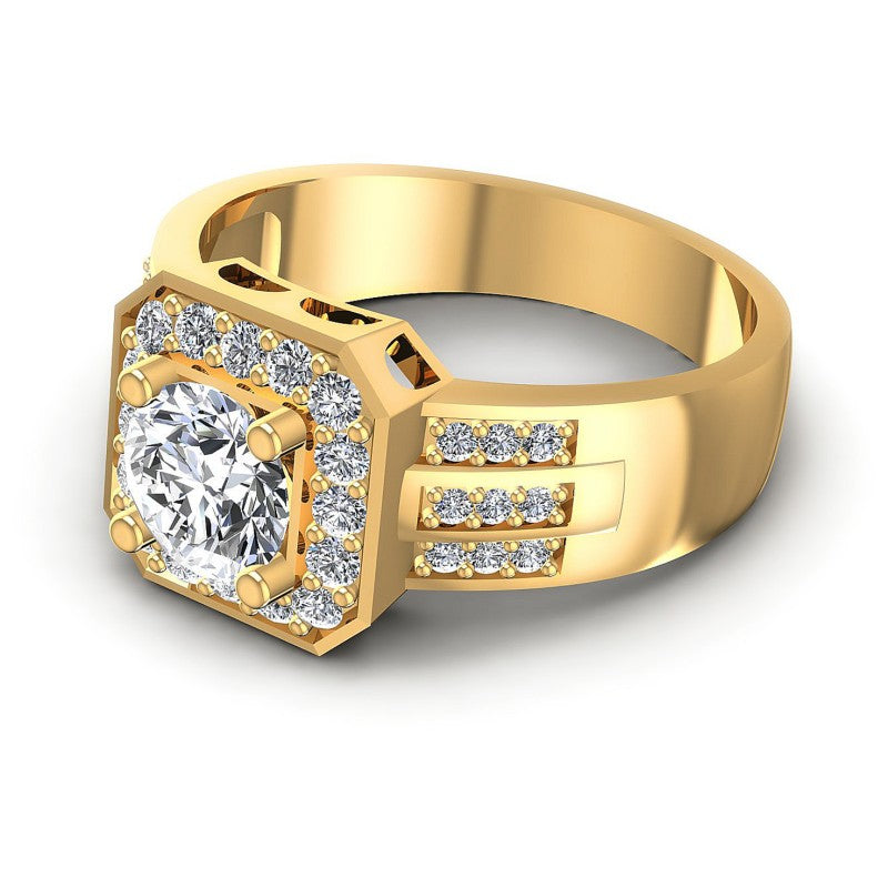 Round Cut Diamonds Halo Ring in 14KT Rose Gold