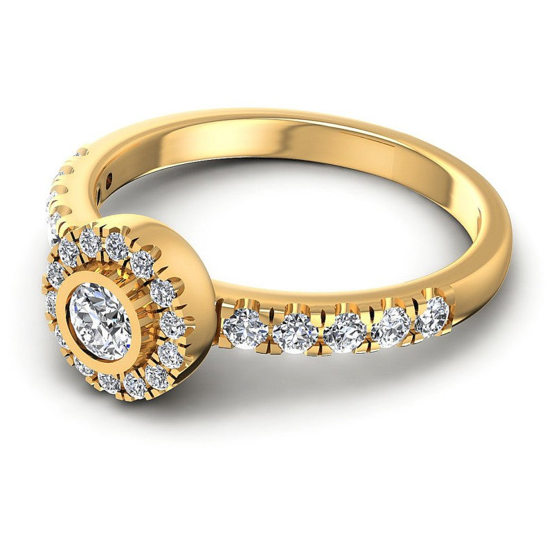 Round Diamonds 0.80CT Halo Ring in 14KT Rose Gold