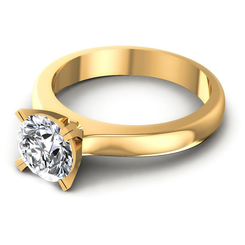 Round Cut Diamonds Solitaire Ring in 14KT Rose Gold