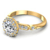 Round Diamonds 0.85CT Halo Ring in 14KT Rose Gold