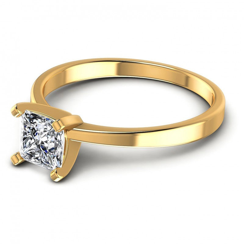 Princess Cut Diamonds Solitaire Ring in 14KT Rose Gold