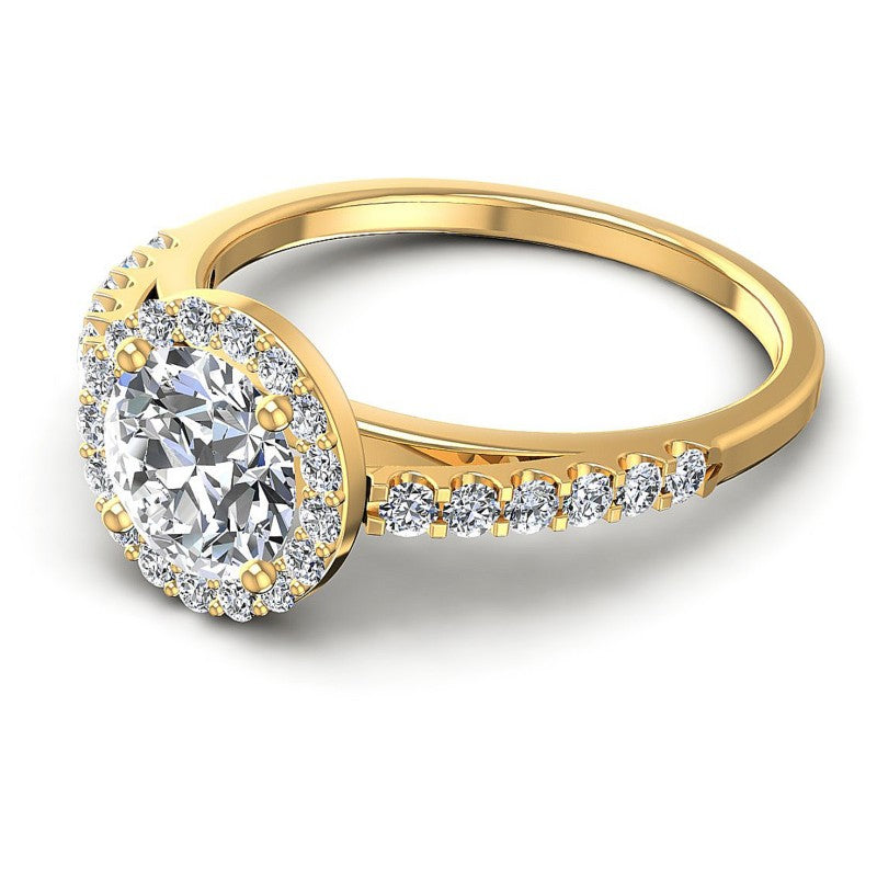 Round Diamonds 0.70CT Halo Ring in 14KT Rose Gold