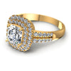 Round and Emerald Diamonds 1.05CT Halo Ring in 14KT Rose Gold