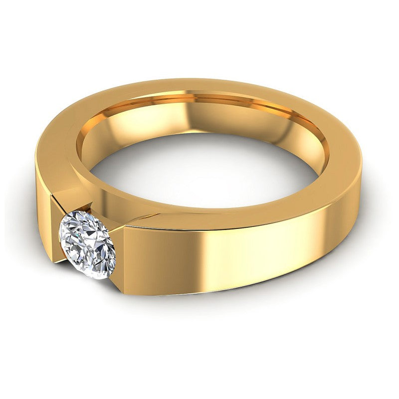 Round Cut Diamonds Mens Ring in 14KT Rose Gold