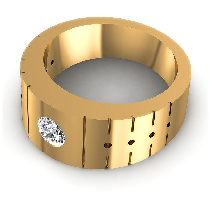 Round Cut Diamonds Mens Ring in 14KT Rose Gold
