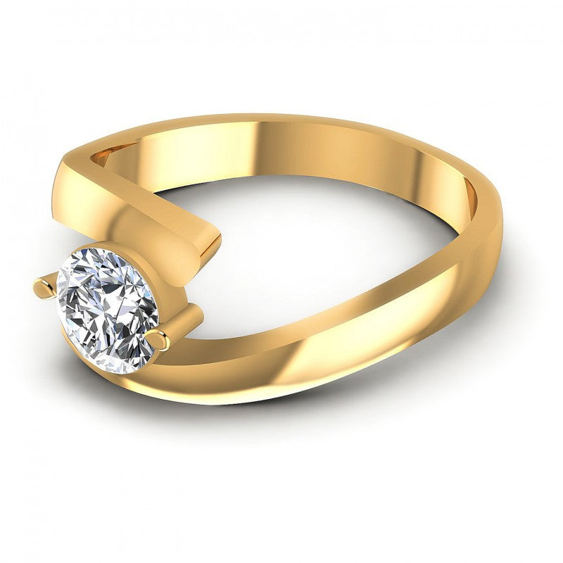 Round Cut Diamonds Solitaire Ring in 14KT Rose Gold