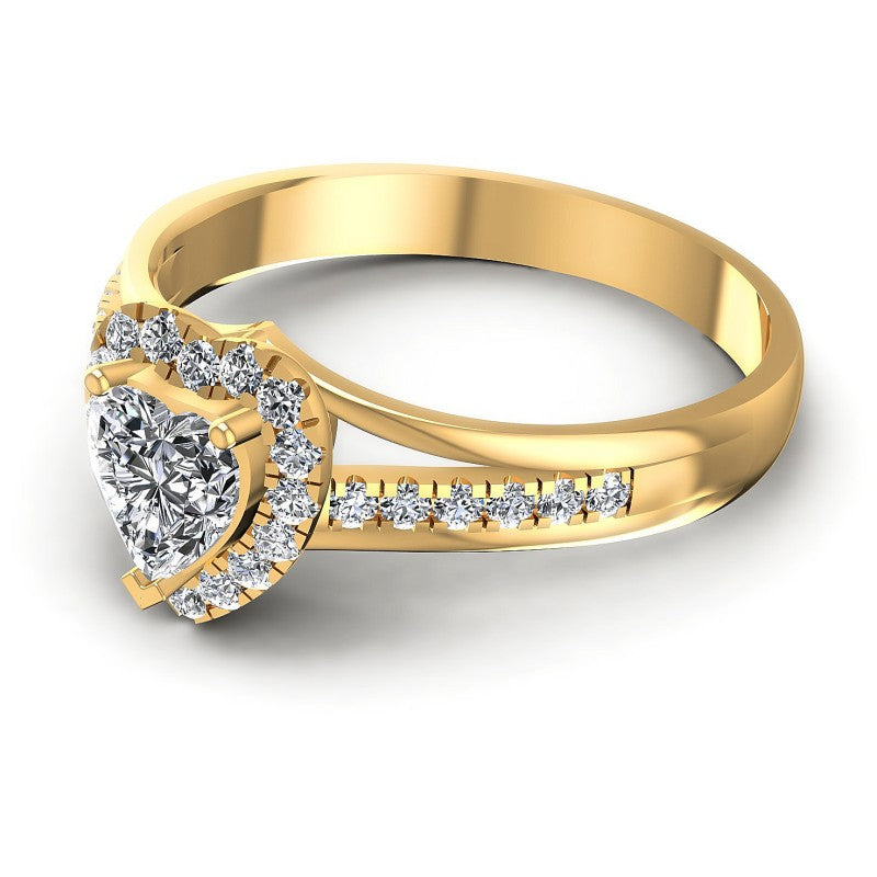Round and Heart Diamonds 0.60CT Halo Ring in 14KT Rose Gold