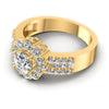 Princess and Round Diamonds 1.40CT Halo Ring in 14KT Rose Gold