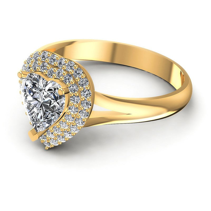 Round and Heart Diamonds 0.65CT Halo Ring in 14KT Rose Gold
