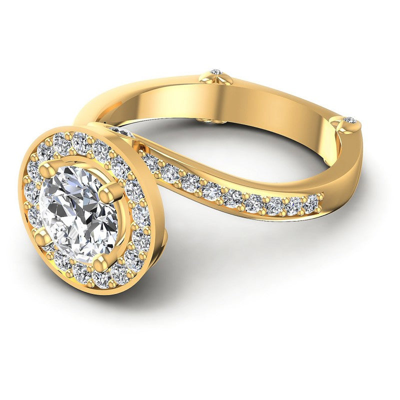 Round Diamonds 1.00CT Halo Ring in 14KT Rose Gold