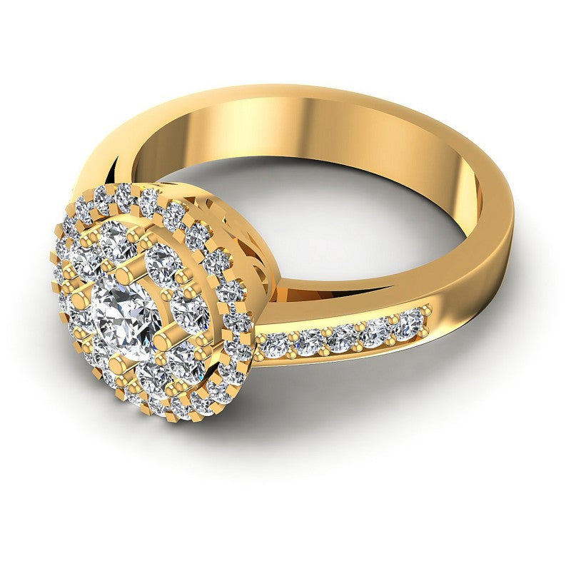 Round Diamonds 1.15CT Halo Ring in 14KT Rose Gold