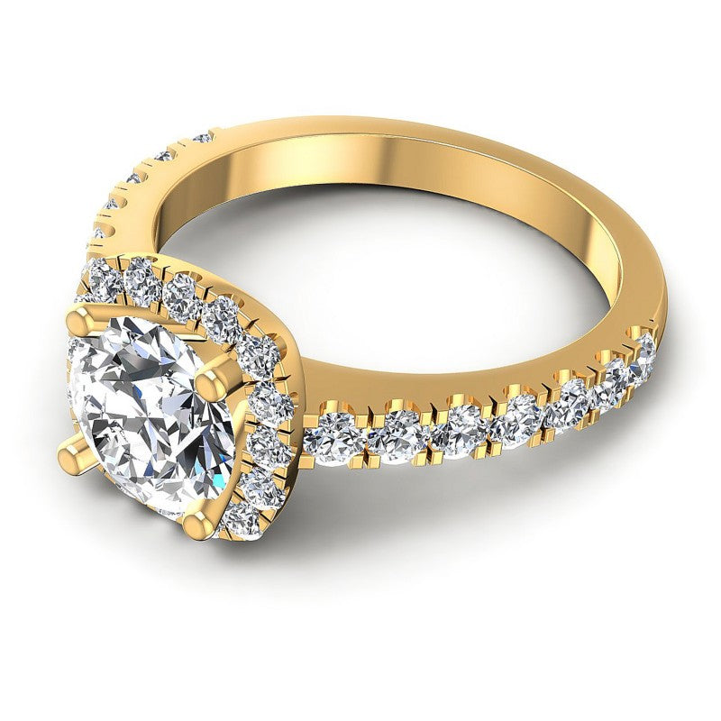 Round Diamonds 1.25CT Halo Ring in 14KT Rose Gold