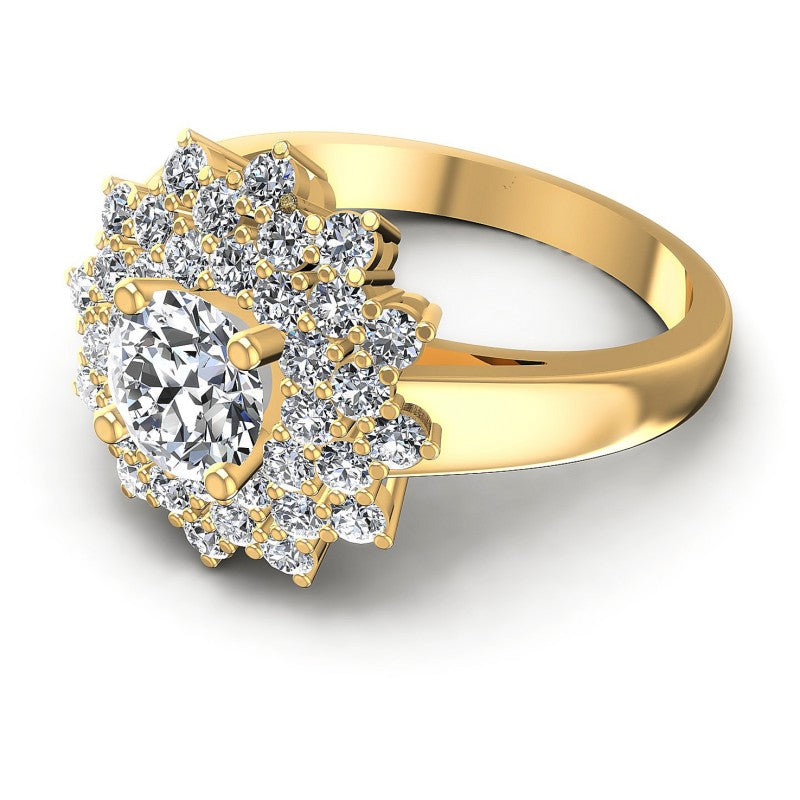 Round Diamonds 1.30CT Halo Ring in 14KT Rose Gold