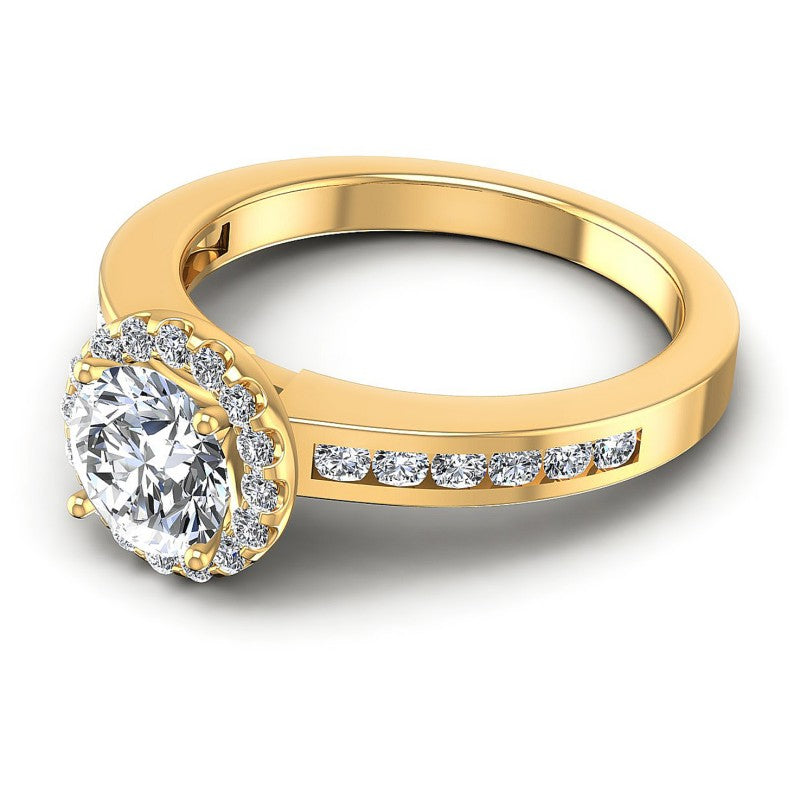 Round Diamonds 0.75CT Halo Ring in 14KT Rose Gold