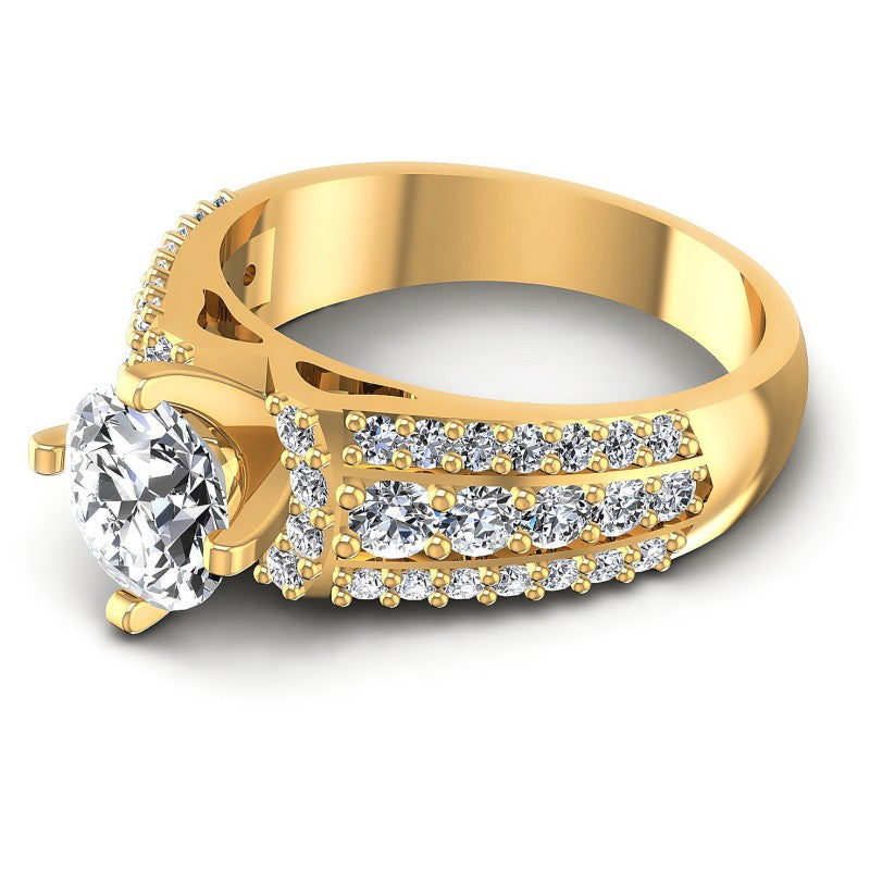 Round Diamonds 1.20CT Engagement Ring in 14KT Rose Gold