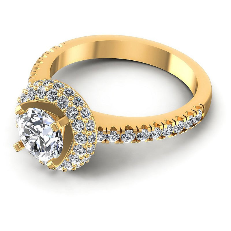 Round Diamonds 1.00CT Halo Ring in 14KT Rose Gold