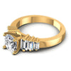 Baguette and Round Diamonds 1.05CT Engagement Ring in 14KT Rose Gold