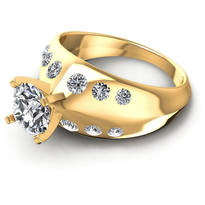 Round Diamonds 0.95CT Engagement Ring in 14KT Rose Gold