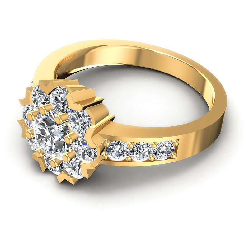 Round Diamonds 1.20CT Halo Ring in 14KT Rose Gold
