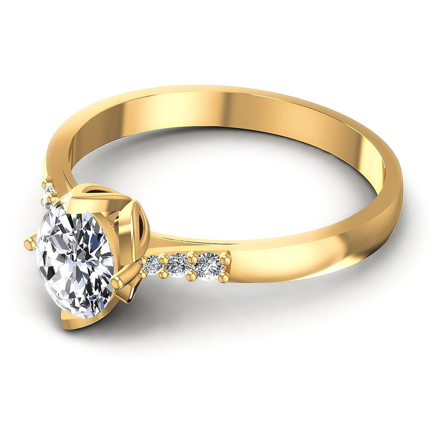0.50CT Oval And Round  Cut Diamonds Engagement Rings