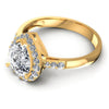Round and Pear Diamonds 0.80CT Halo Ring in 14KT Rose Gold