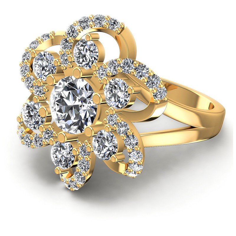 Round Diamonds 1.85CT Fashion Ring in 14KT Rose Gold