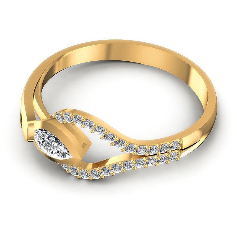 Round and Pear Diamonds 0.40CT Fashion Ring in 14KT Rose Gold