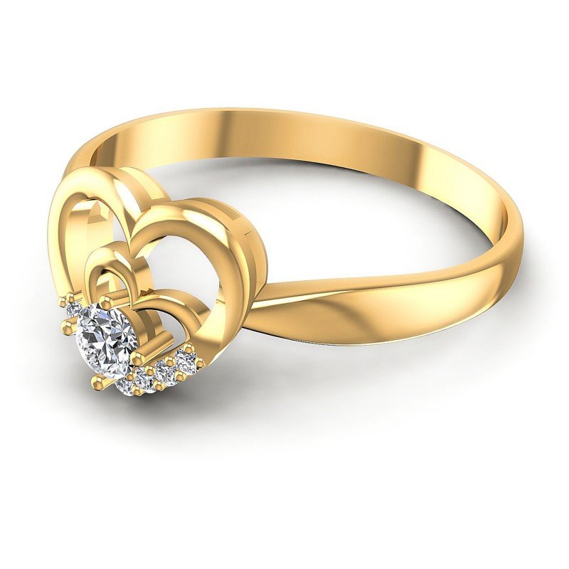 Round Diamonds 0.20CT Fashion Ring in 14KT Rose Gold