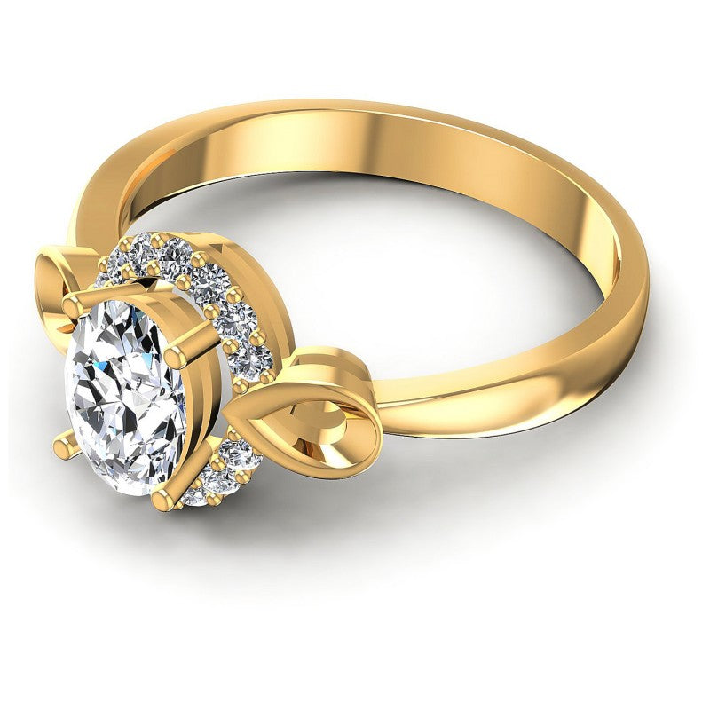 Round and Oval Diamonds 0.50CT Halo Ring in 14KT Rose Gold