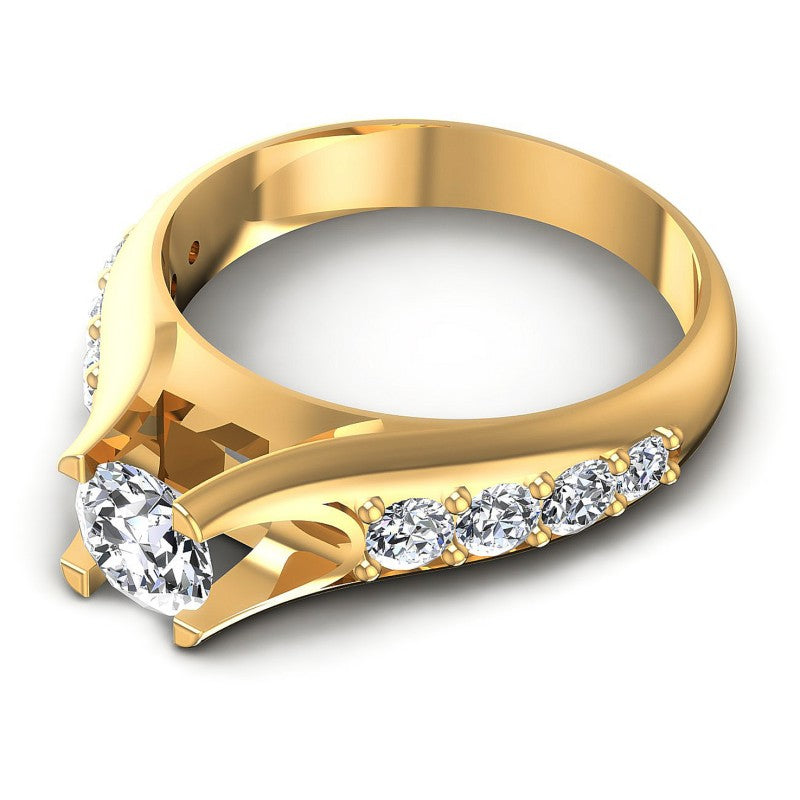 Round Diamonds 0.90CT Engagement Ring in 14KT Rose Gold