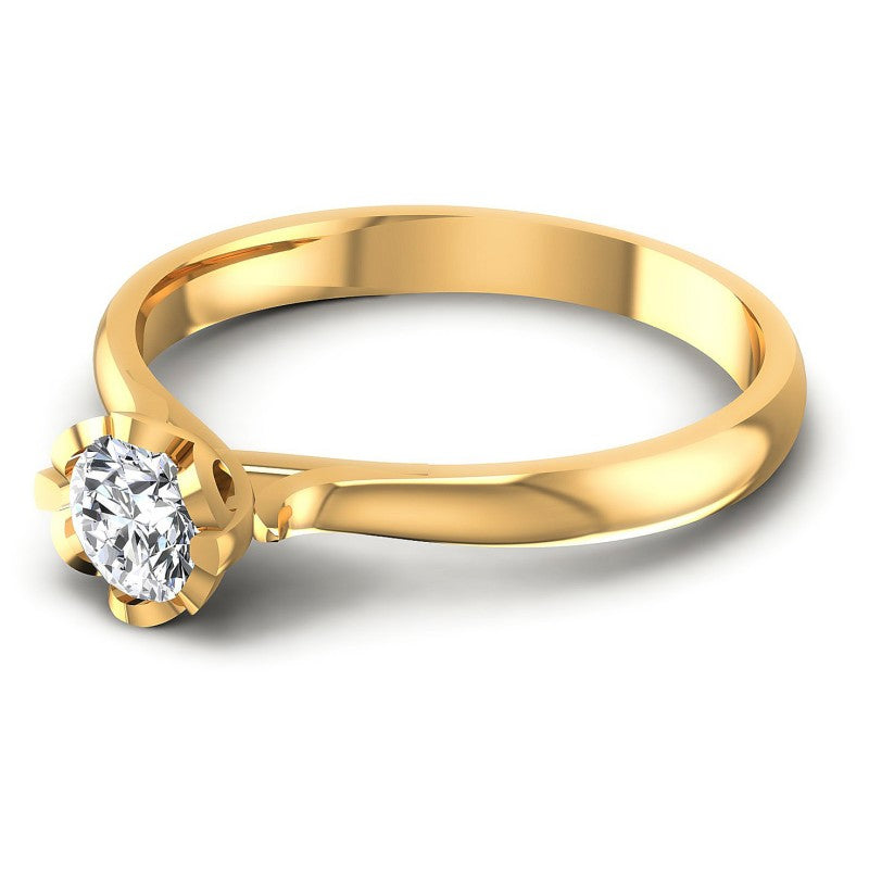 Round Diamonds 0.35CT Solitaire Ring in 14KT Rose Gold