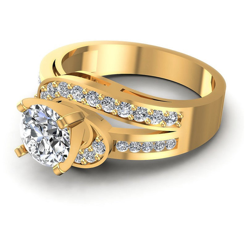 Round Diamonds 0.85CT Engagement Ring in 14KT Rose Gold