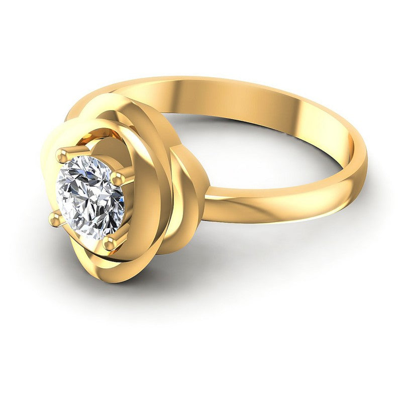 Round Diamonds 0.35CT Solitaire Ring in 14KT Rose Gold