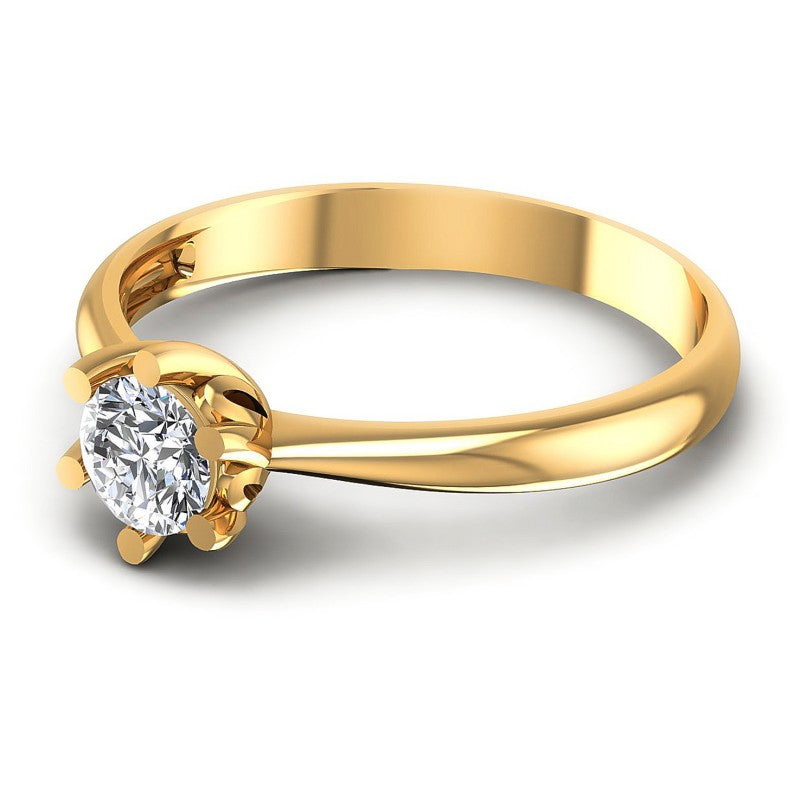 Round Diamonds 0.35CT Solitaire Ring in 14KT Rose Gold