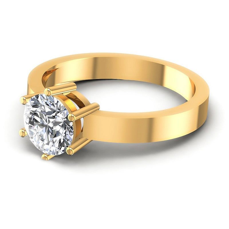 Round Diamonds 0.35CT Solitaire Ring in 14KT Rose Gold