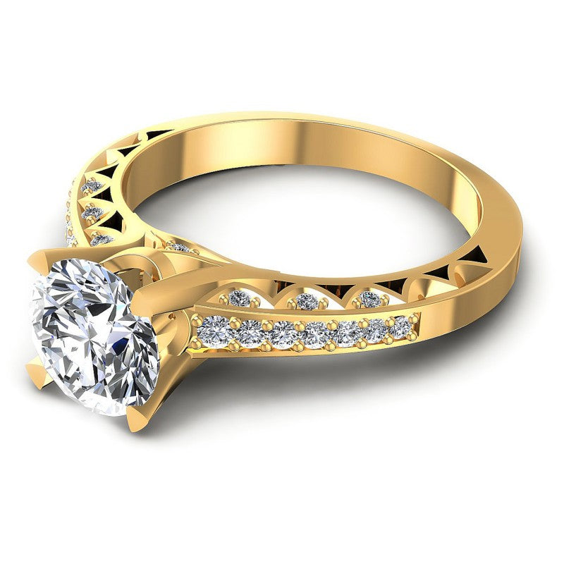 Round Diamonds 0.60CT Engagement Ring in 14KT Rose Gold