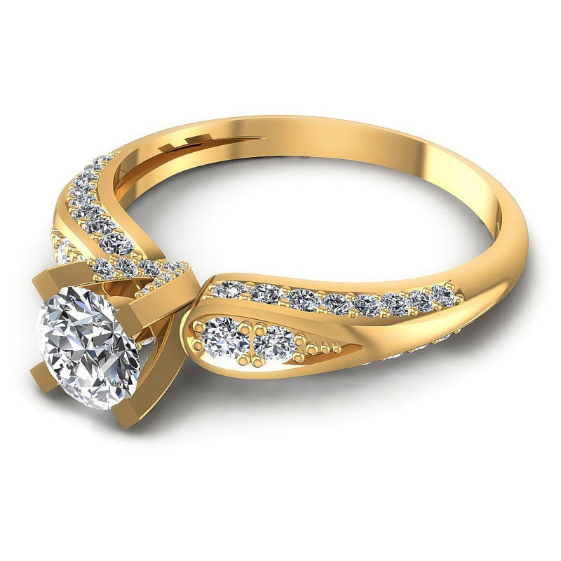 Round Diamonds 0.85CT Engagement Ring in 14KT Rose Gold