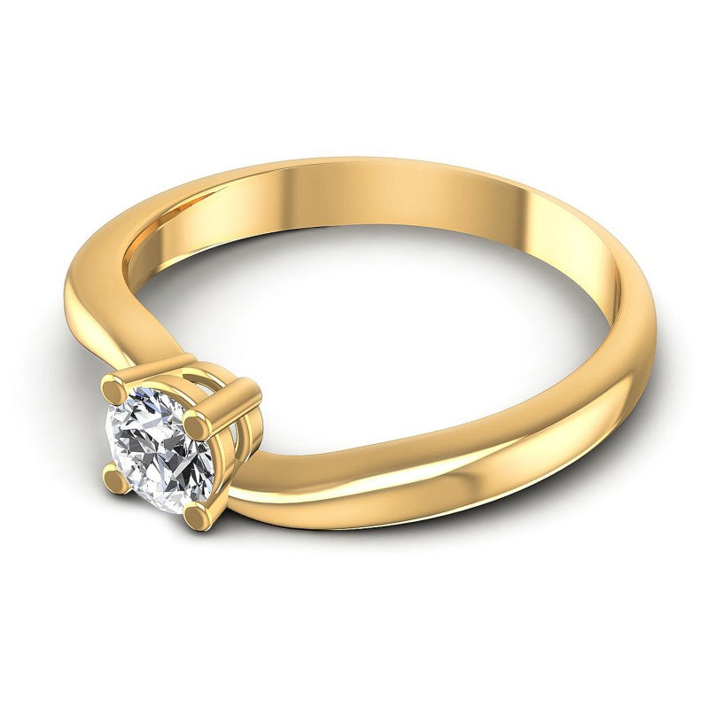 Round Diamonds 0.35CT Solitaire Ring in 14KT Rose Gold